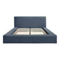 O&Co Camden Double Bed in Ink Blue Weave