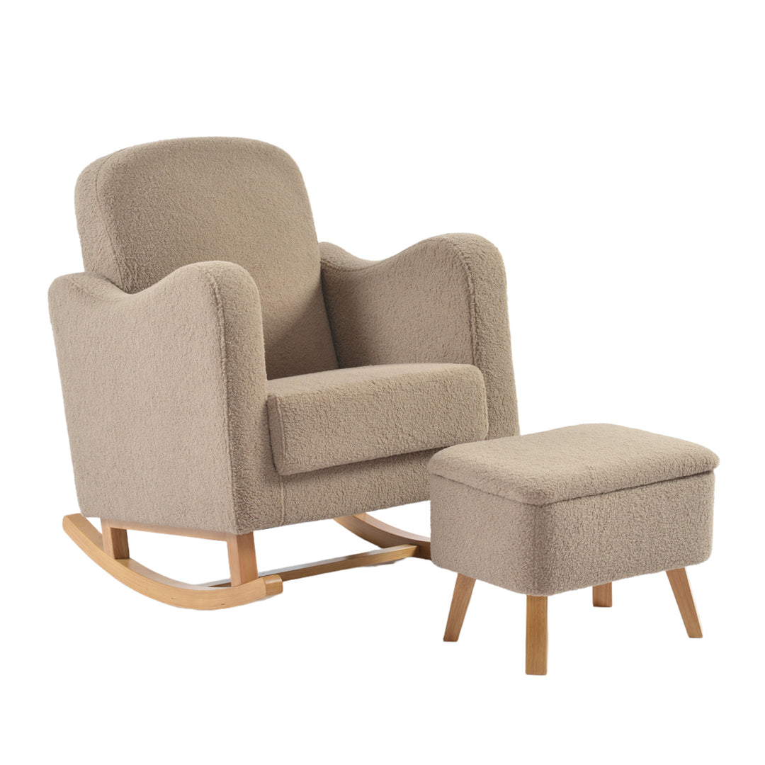 Lullaby Nursing Chair & Stool - Biscuit