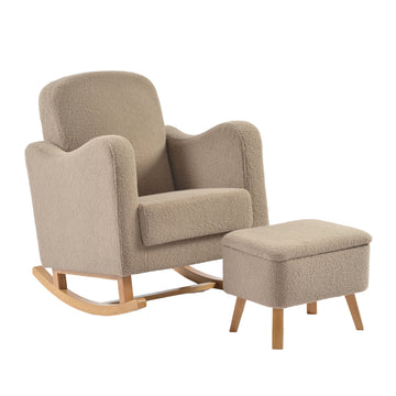 Lullaby Nursing Chair & Stool - Biscuit