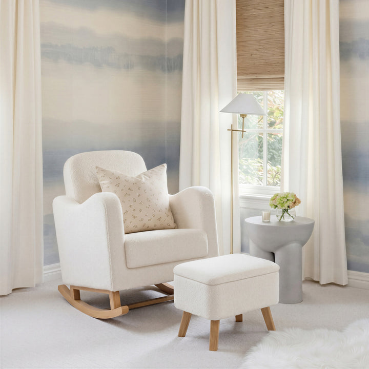 Lullaby Nursing Chair & Stool - Off White Bouclé
