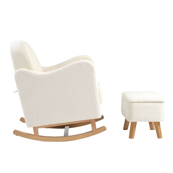 Lullaby Nursing Chair & Stool - Off White Bouclé