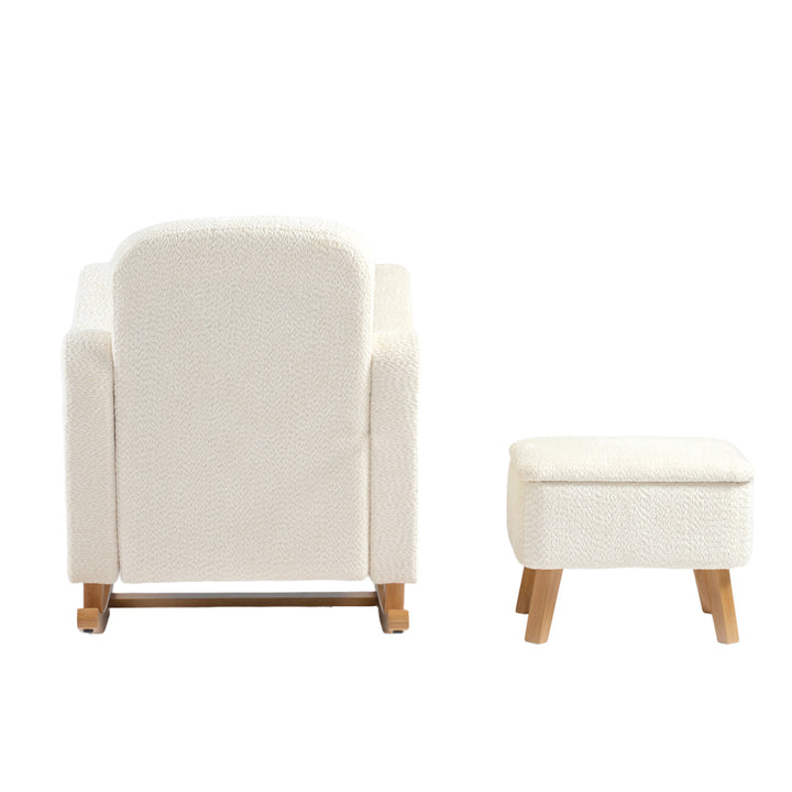 Lullaby Nursing Chair & Stool - Off White Bouclé
