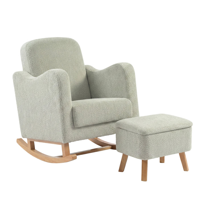 Lullaby Nursing Chair & Stool - Sage Bouclé