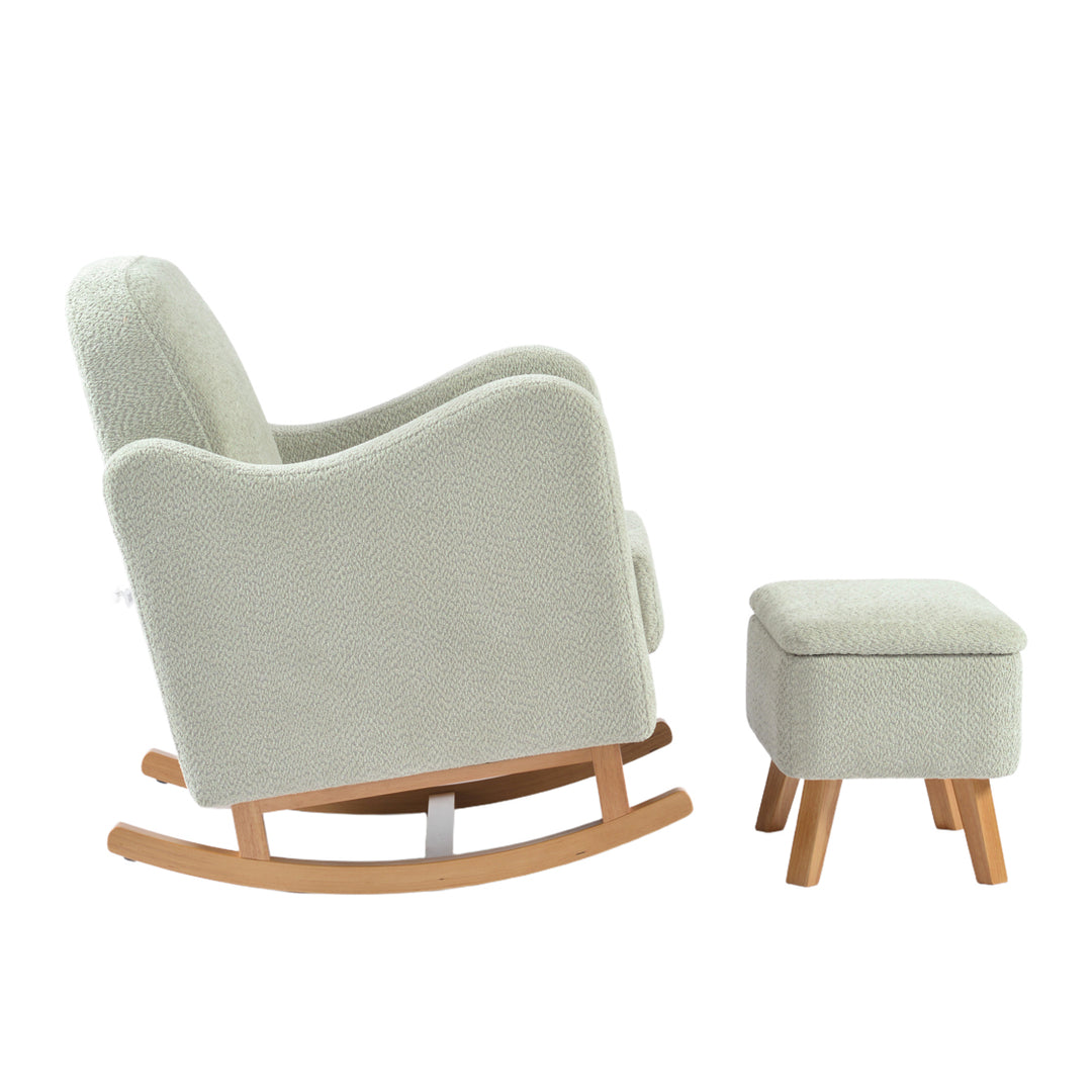Lullaby Nursing Chair & Stool - Sage Bouclé