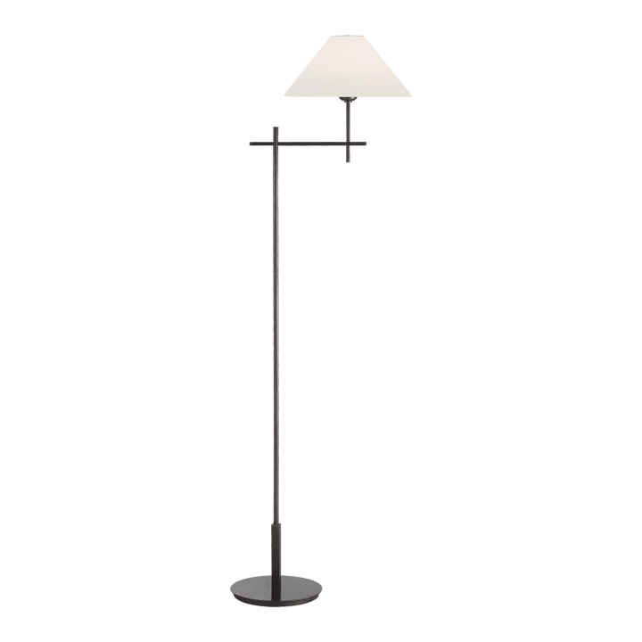 Hackney Bridge Arm Floor Lamp - Bronze with Linen Shade Visual Comfort 1