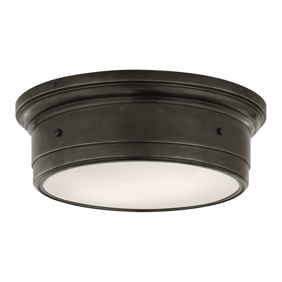 Siena Large Flush Mount - Bronze with White Glass Visual Comfort 1