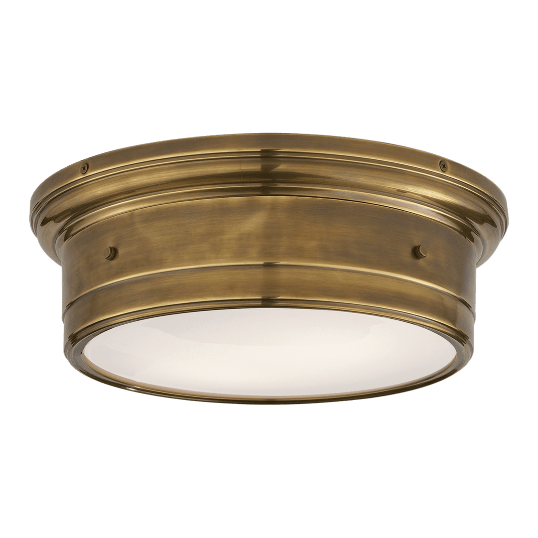 Siena Large Flush Mount - Antique Brass with White Glass Visual Comfort 1