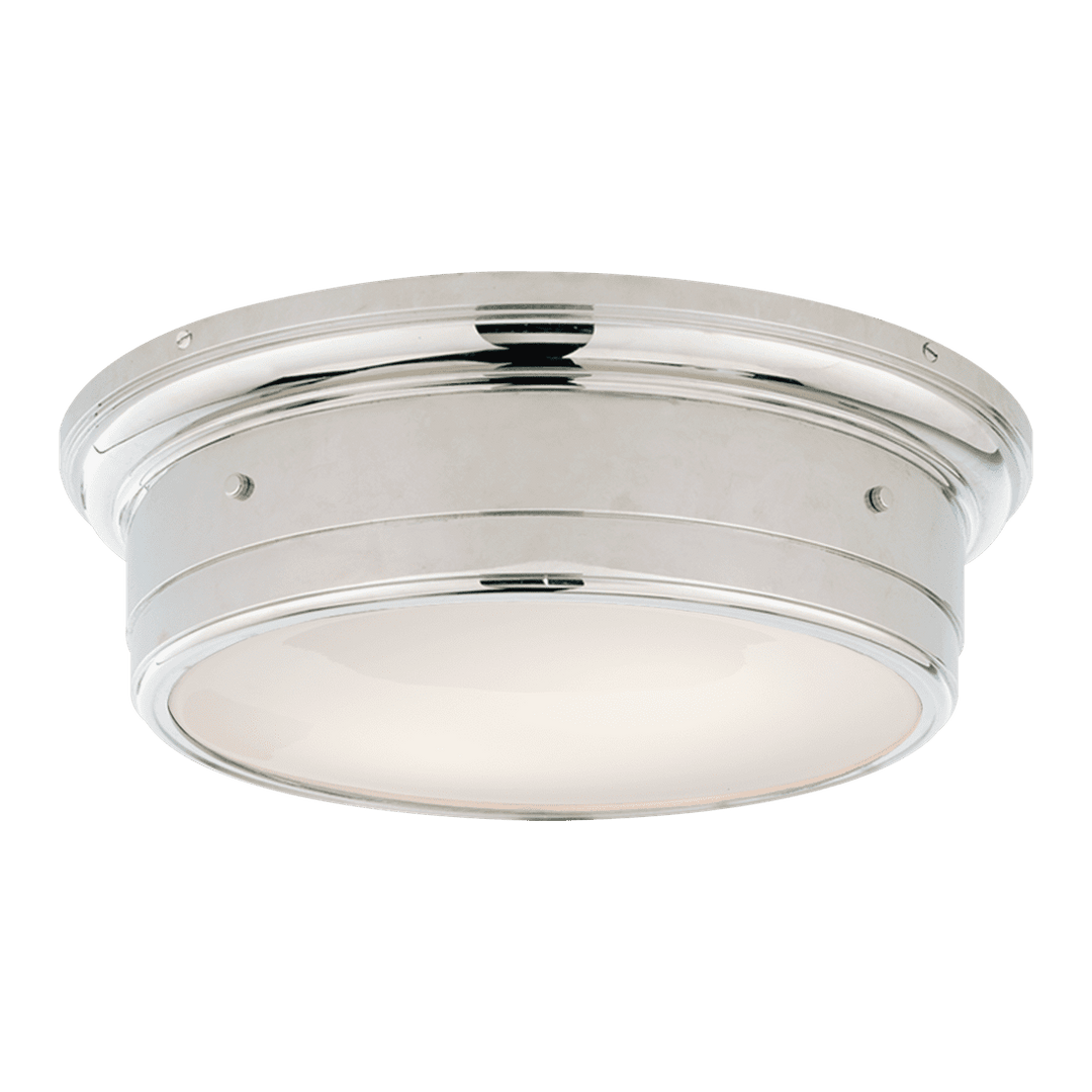 Siena Large Flush Mount - Polished Nickel with White Glass Visual Comfort 1