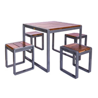 Ivyline Spitalfields Square Acacia Wood 5 piece Furniture Set