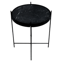 Native Home Marble Side Table in Black