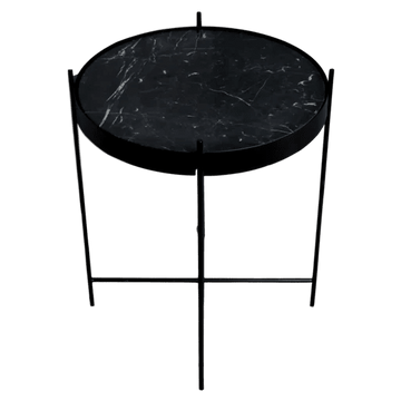 Native Home Marble Side Table in Black