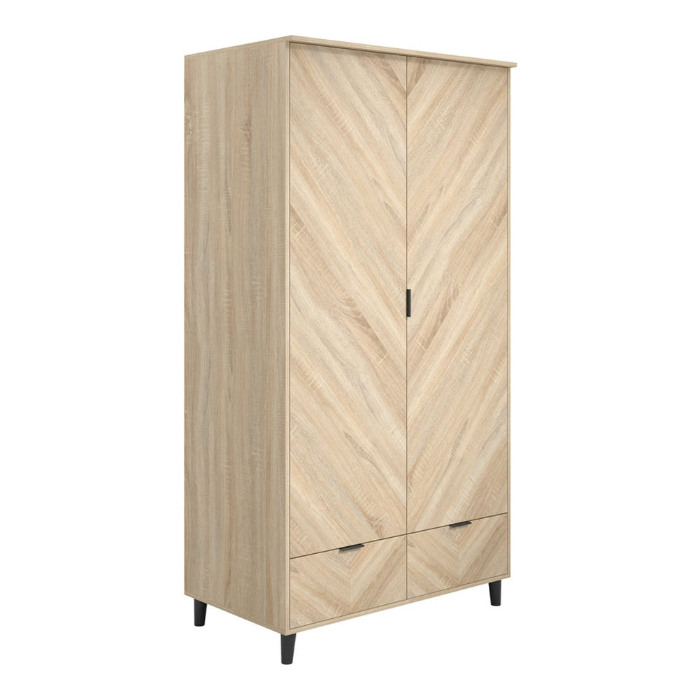 O&Co Visby 2 Door Wardrobe in Chevron