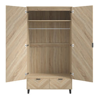 O&Co Visby 2 Door Wardrobe in Chevron