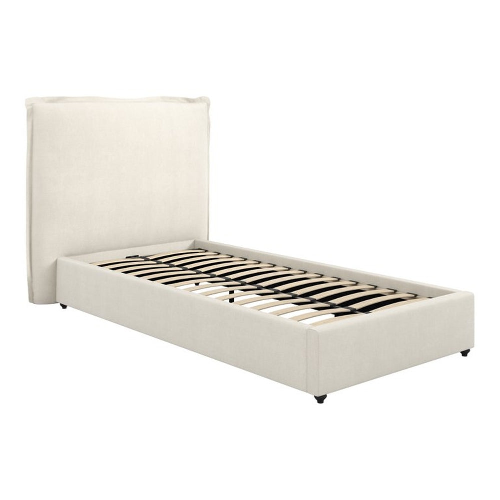 O&Co Shiloh Single Bed in Ivory Linen Blend