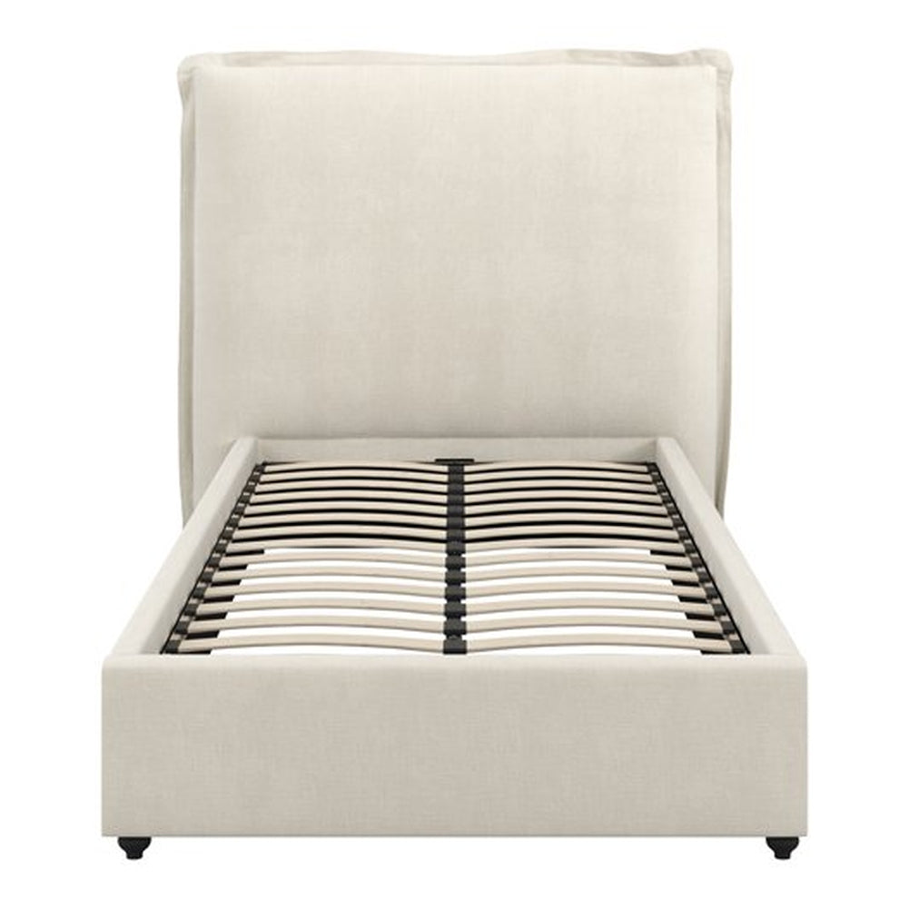 O&Co Shiloh Single Bed in Ivory Linen Blend