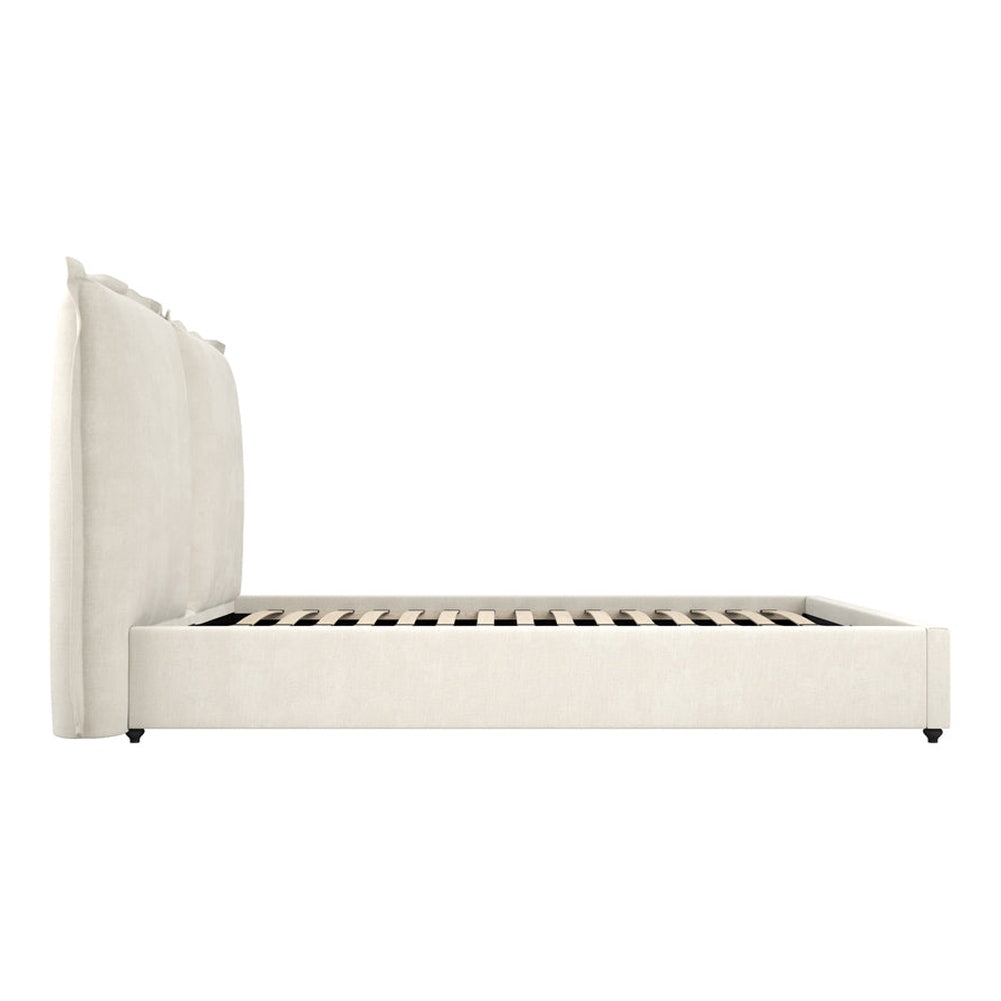 O&Co Shiloh Double Bed in Ivory Linen Blend