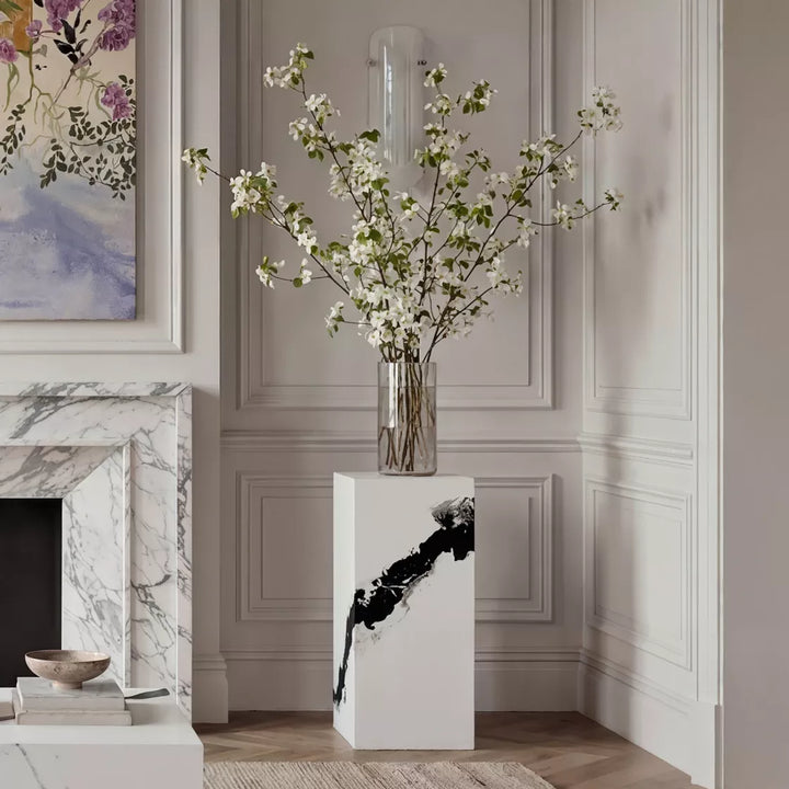 Cece Small Pedestal - Panda Marble
