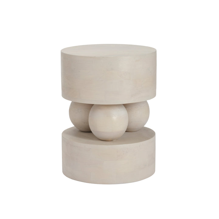 Esme Mango Wood Side Table - White