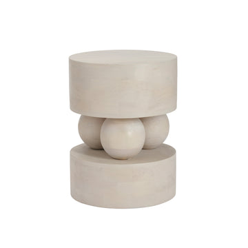 Esme Mango Wood Side Table - White