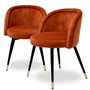 Eichholtz Set of 2 Chloé Dining Chair in Savona Orange Velvet