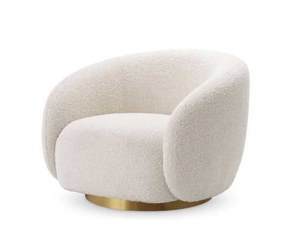 Eichholtz Brice Swivel Chair in Boucle Cream