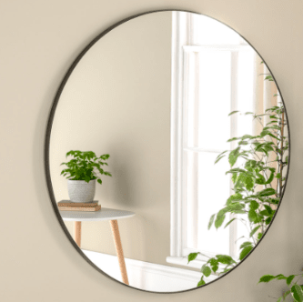 Tromso Round Wall Mirror 90cm - Black Yearn Mirrors 1