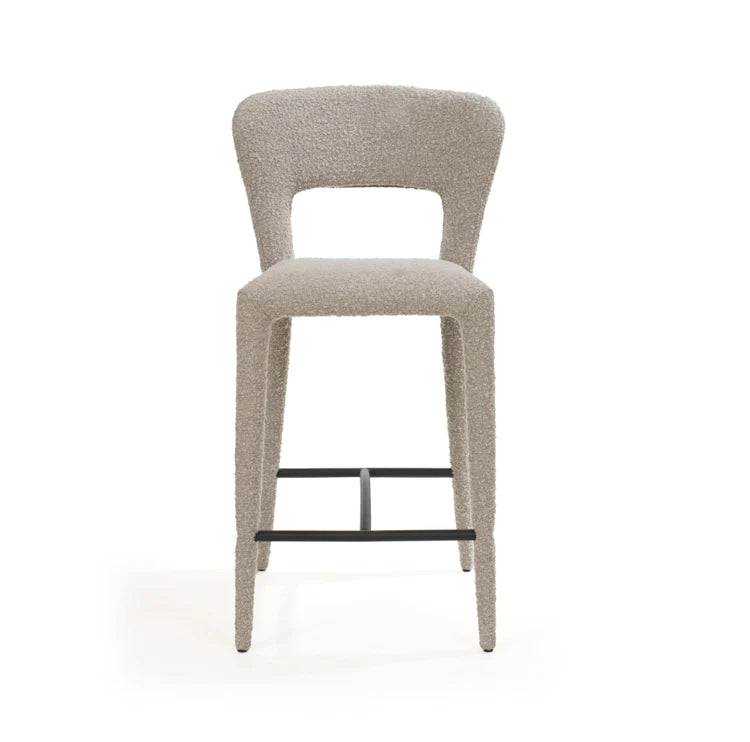 Tommy Franks Pari I Bar Stool in Chex Boucle Steam