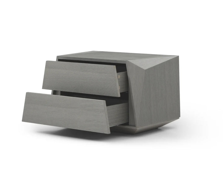Madon Wide Bedside Table - Dark Grey Oak