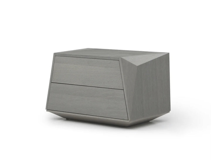 Madon Wide Bedside Table - Dark Grey Oak