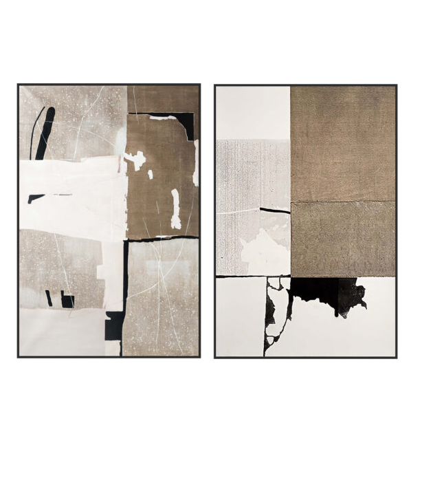 Blank Spaces Set of 2 Oil Paintings Tommy Franks 1