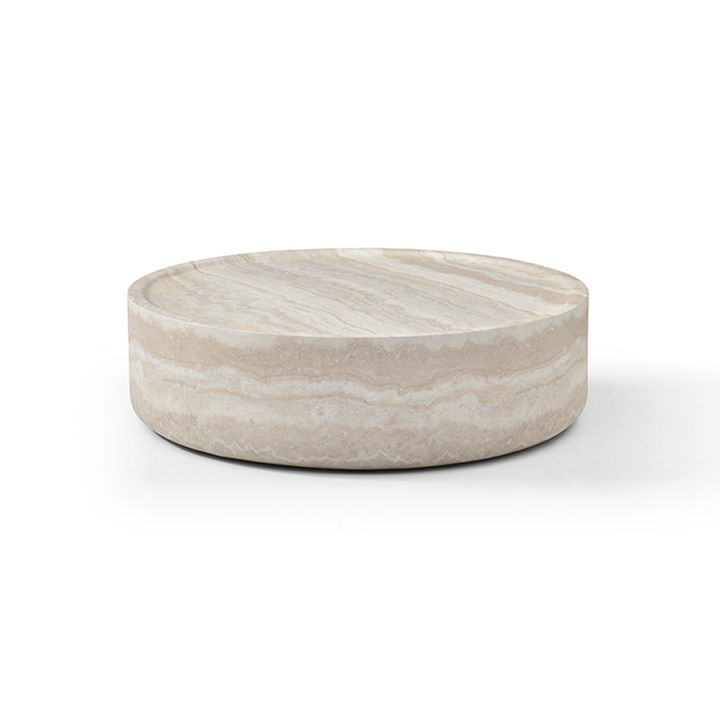 Ciladro Faux Travertine Round Coffee Table - Natural Tommy Franks 4