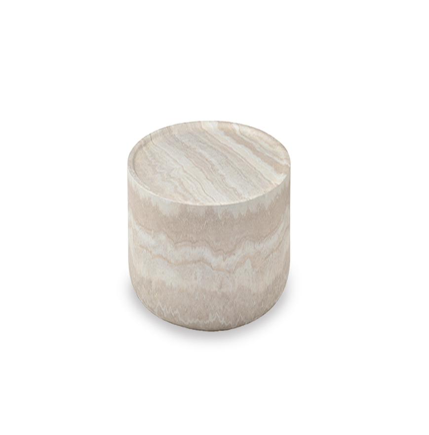 Ciladro Faux Travertine Side Table - Natural Tommy Franks 1