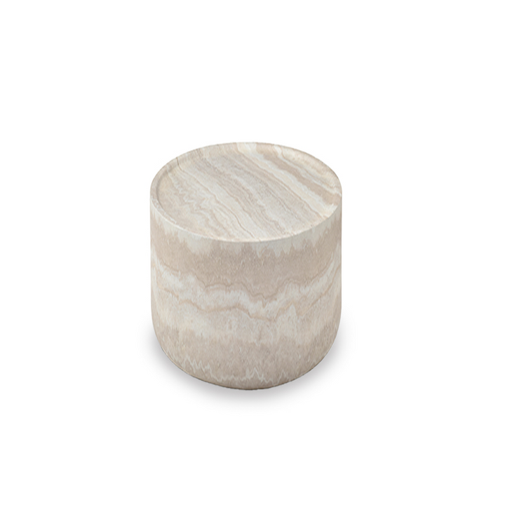 Ciladro Faux Travertine Side Table - Natural Tommy Franks 1