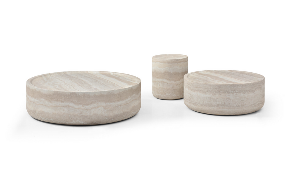 Ciladro Faux Travertine Side Table - Natural Tommy Franks 2