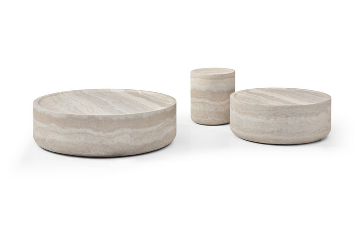 Ciladro Faux Travertine Side Table - Natural Tommy Franks 2