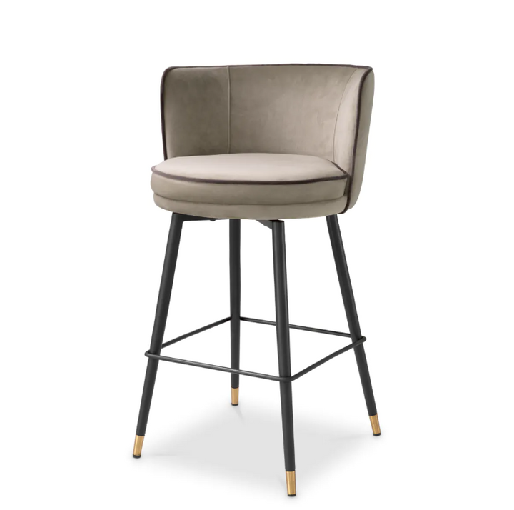 Grenada Counter Stool - Savona Greige Velvet Eichholtz 2
