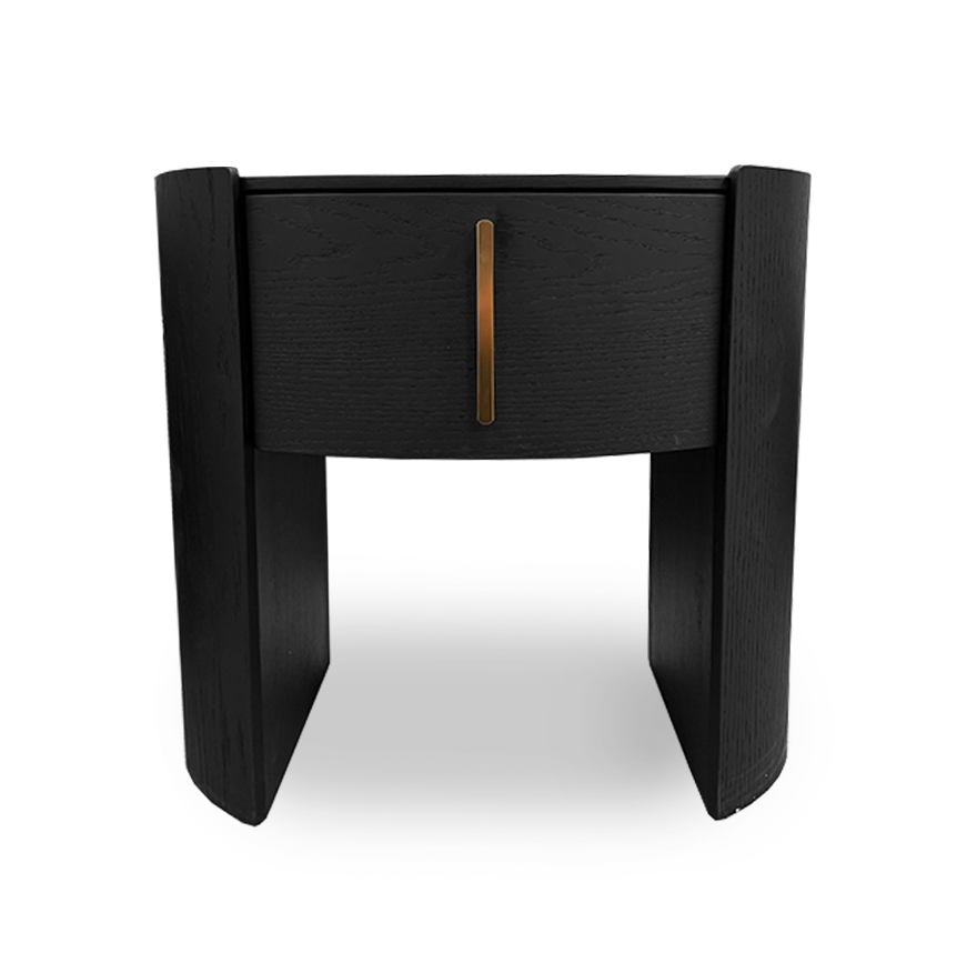 Tulume Bedside Table - Matte Black Oak Tommy Franks 1