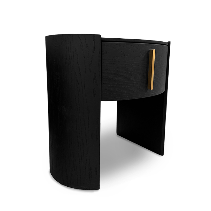 Tulume Bedside Table - Matte Black Oak Tommy Franks 2