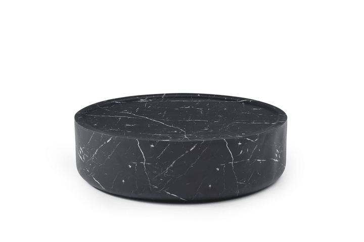 Ciladro Faux Marble Round Coffee Table - Black Tommy Franks 1