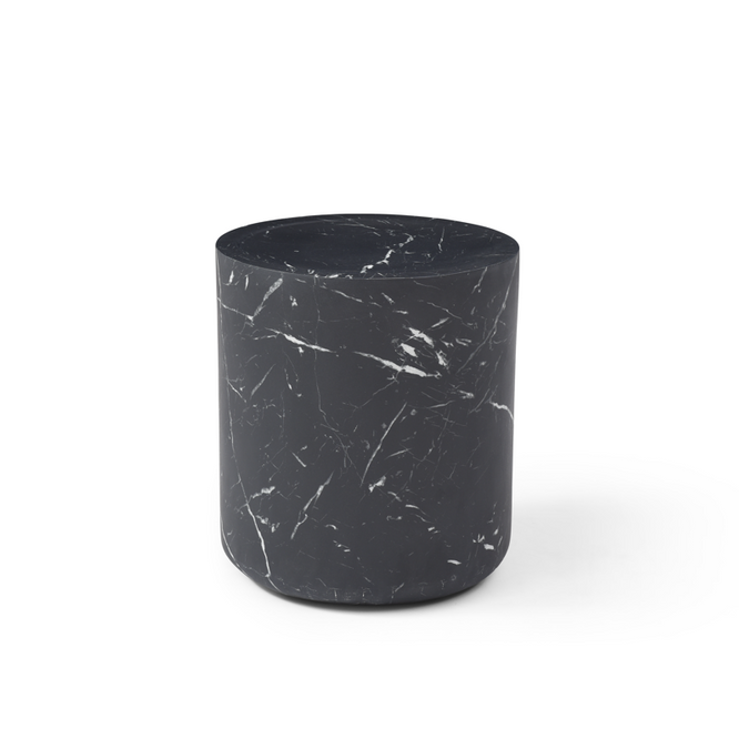 Ciladro Faux Marble Round Side Table - Black Tommy Franks 1
