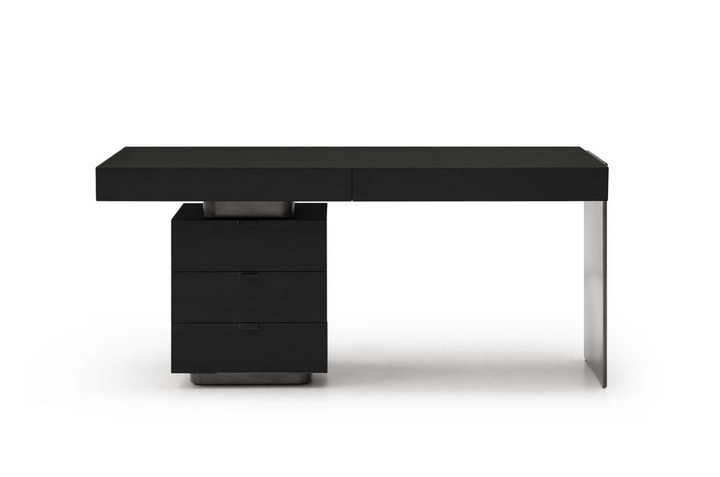 Oston Left Drawers Desk - Smoke Oak Tommy Franks 1