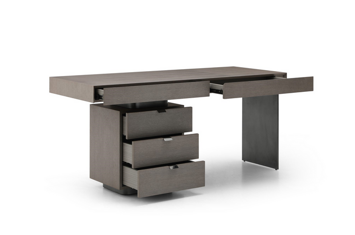 Oston Left Drawers Desk - Grey Tommy Franks 3