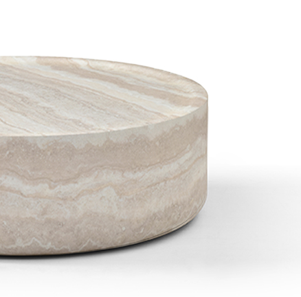Ciladro Faux Travertine Round Coffee Table - Natural Tommy Franks 2