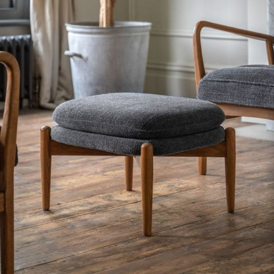 Datsun Footstool - Charcoal Boucle GalleryDirect 2