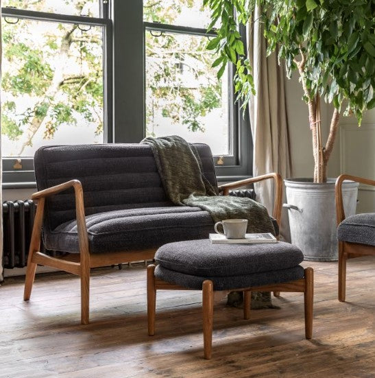 Datsun Footstool - Charcoal Boucle GalleryDirect 3