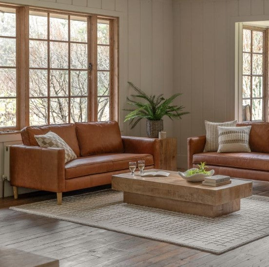 Osborne 2 Seater Sofa - Vintage Brown Leather GalleryDirect 3