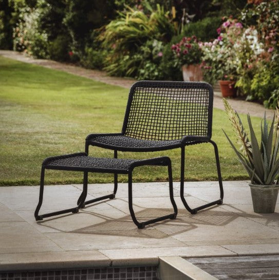 Outdoor Sosana Lounge Chair with Footstool - Black GalleryDS 2