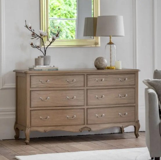 Chic 6 Drawer Chest - Weathered Wood | Olivia's