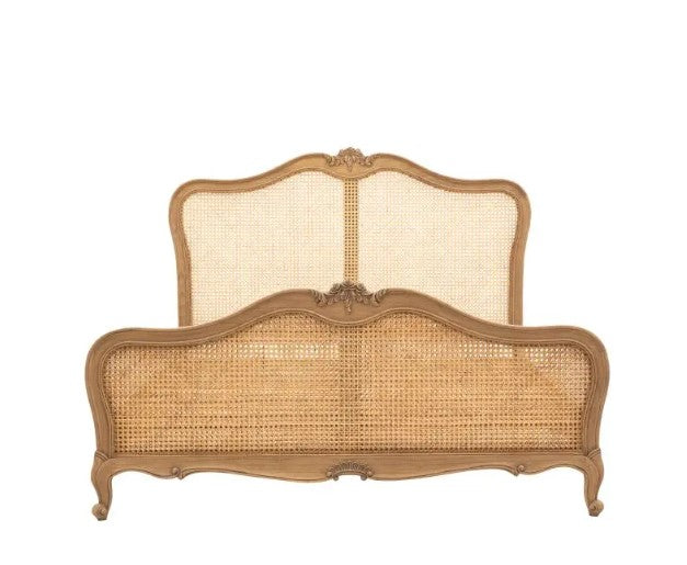 Chic Super King Bed - Cane & Weathered Wood Bed GalleryDS 1