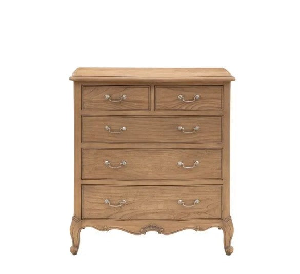 Chic 5 Drawer Chest - Weathered Wood GalleryDirect 1